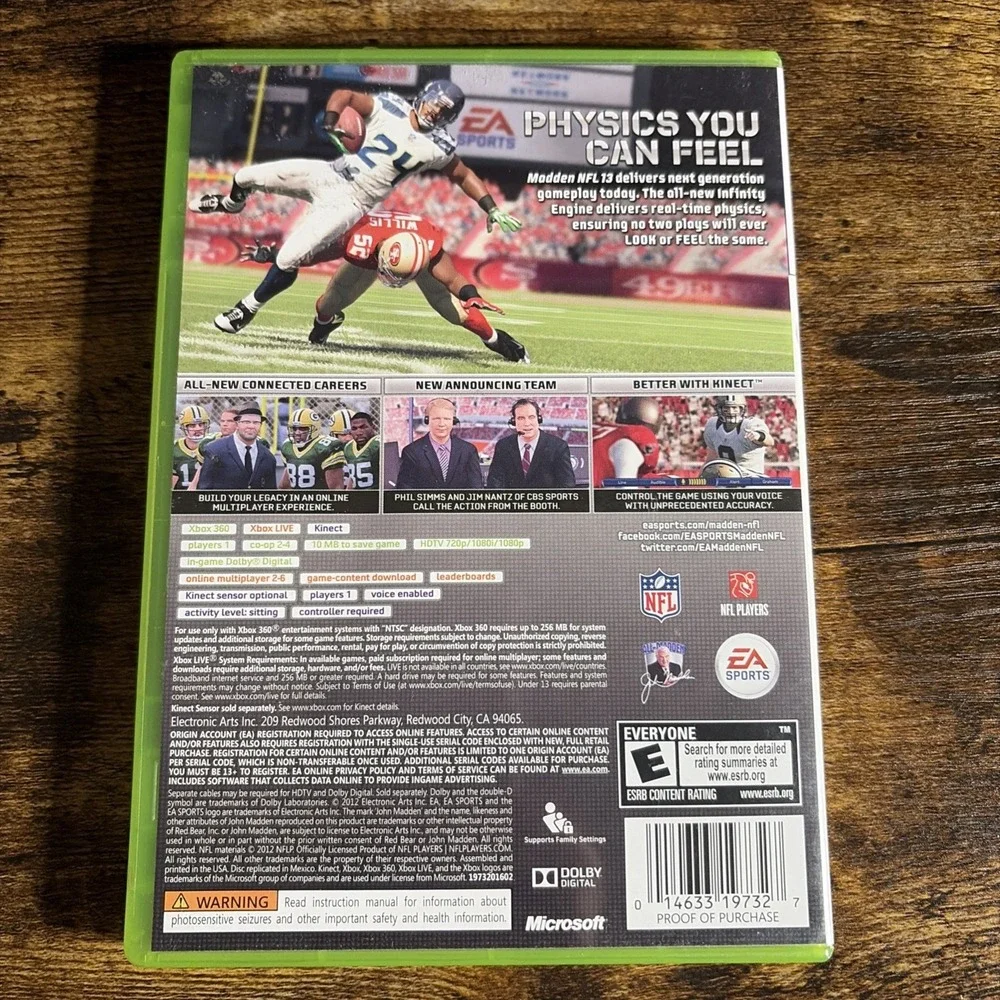 Madden NFL 13 (Microsoft Xbox 360, 2012) Complete – EA Sports Football Game